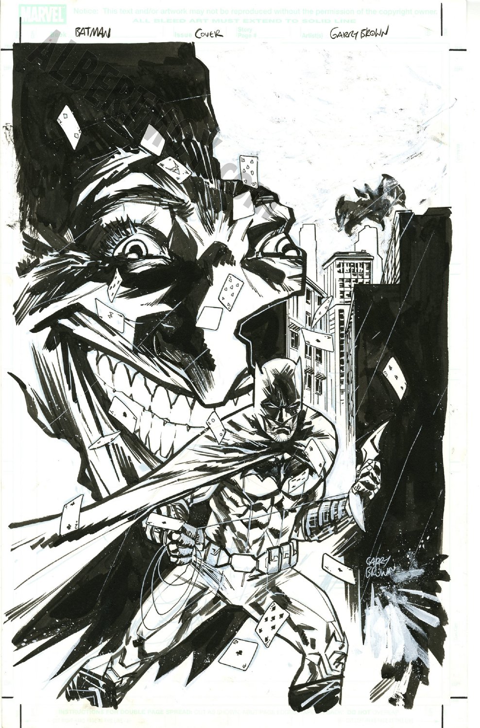 Albert Moy : Original Comic Art - Batman vs Joker by Garry Brown