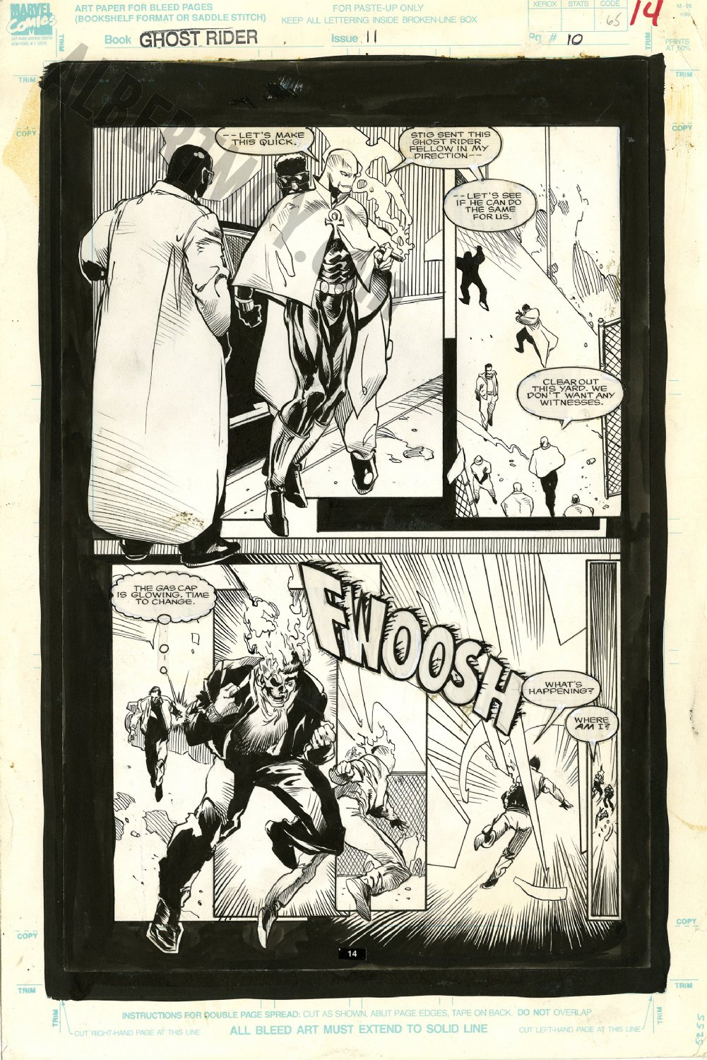 Albert Moy : Original Comic Art - Ghost Rider by Mark Texeira