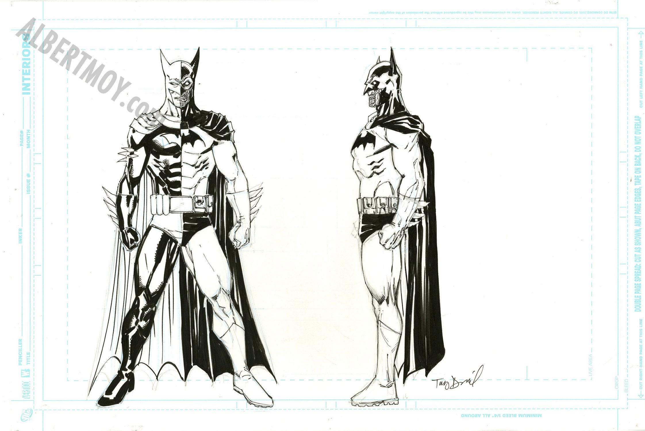 Albert Moy : Original Comic Art - Two Face Batman by Dick Giordano