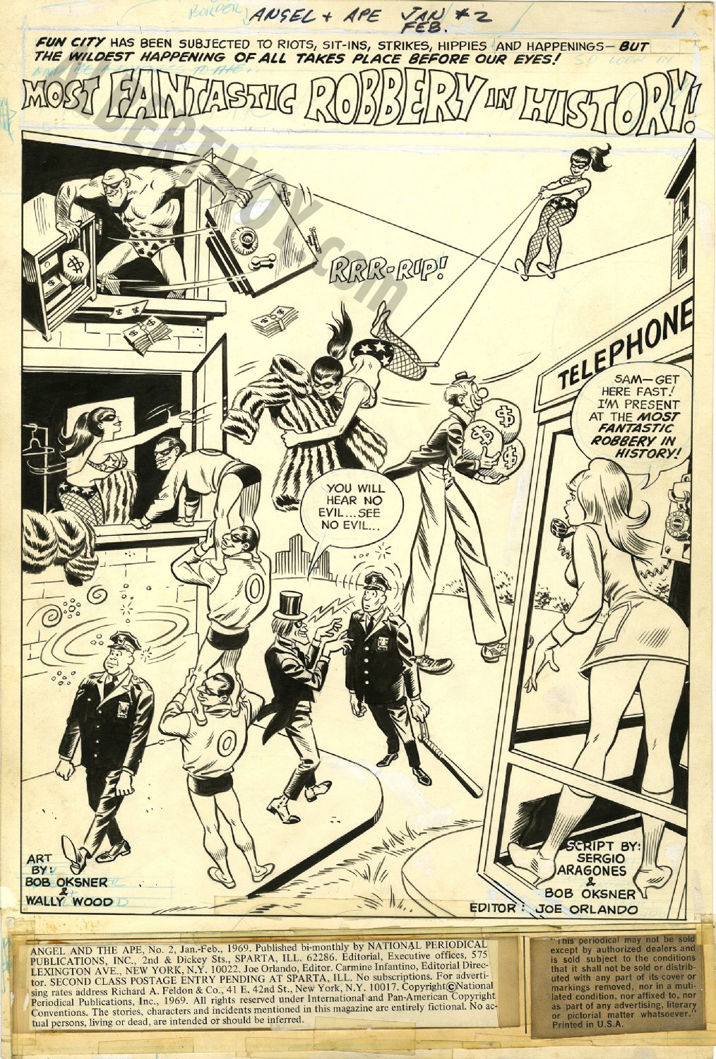 Albert Moy : Original Comic Art - Angel And The Ape By Bob Oksner