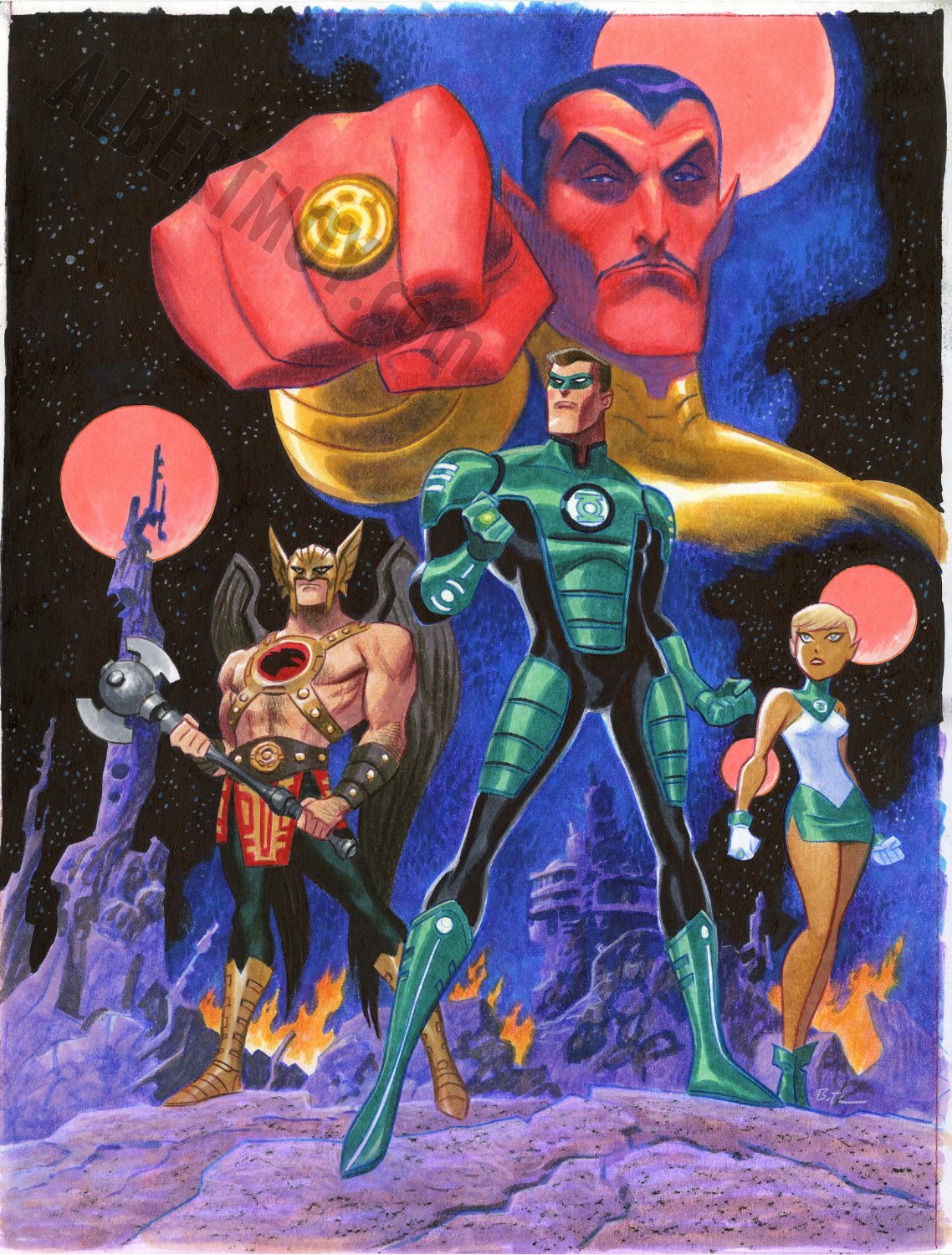 Albert Moy : Original Comic Art - Green Lantern Season 2 promo by Bruce ...