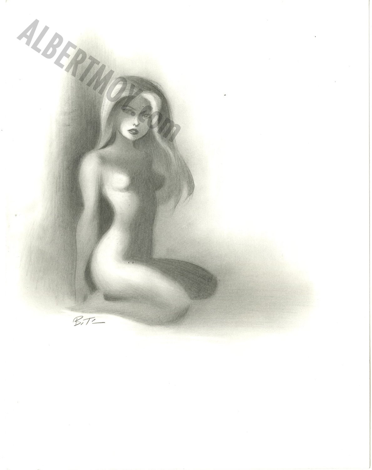 Albert Moy : Original Comic Art - Pencil Nude by Bruce Timm