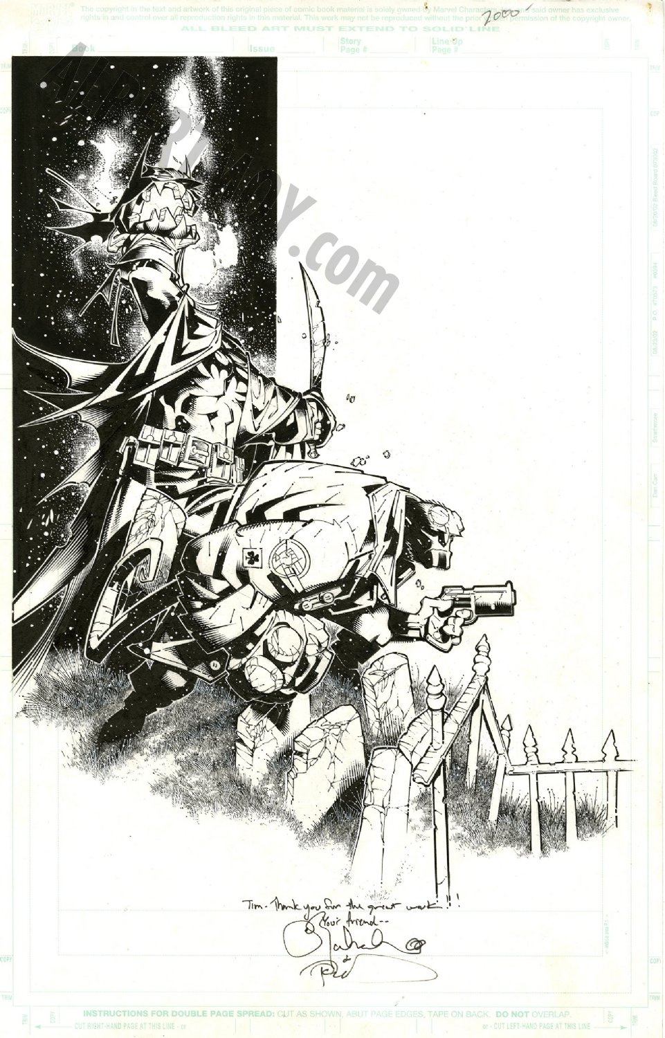 Albert Moy : Original Comic Art - Hellboy by Chris Bachalo