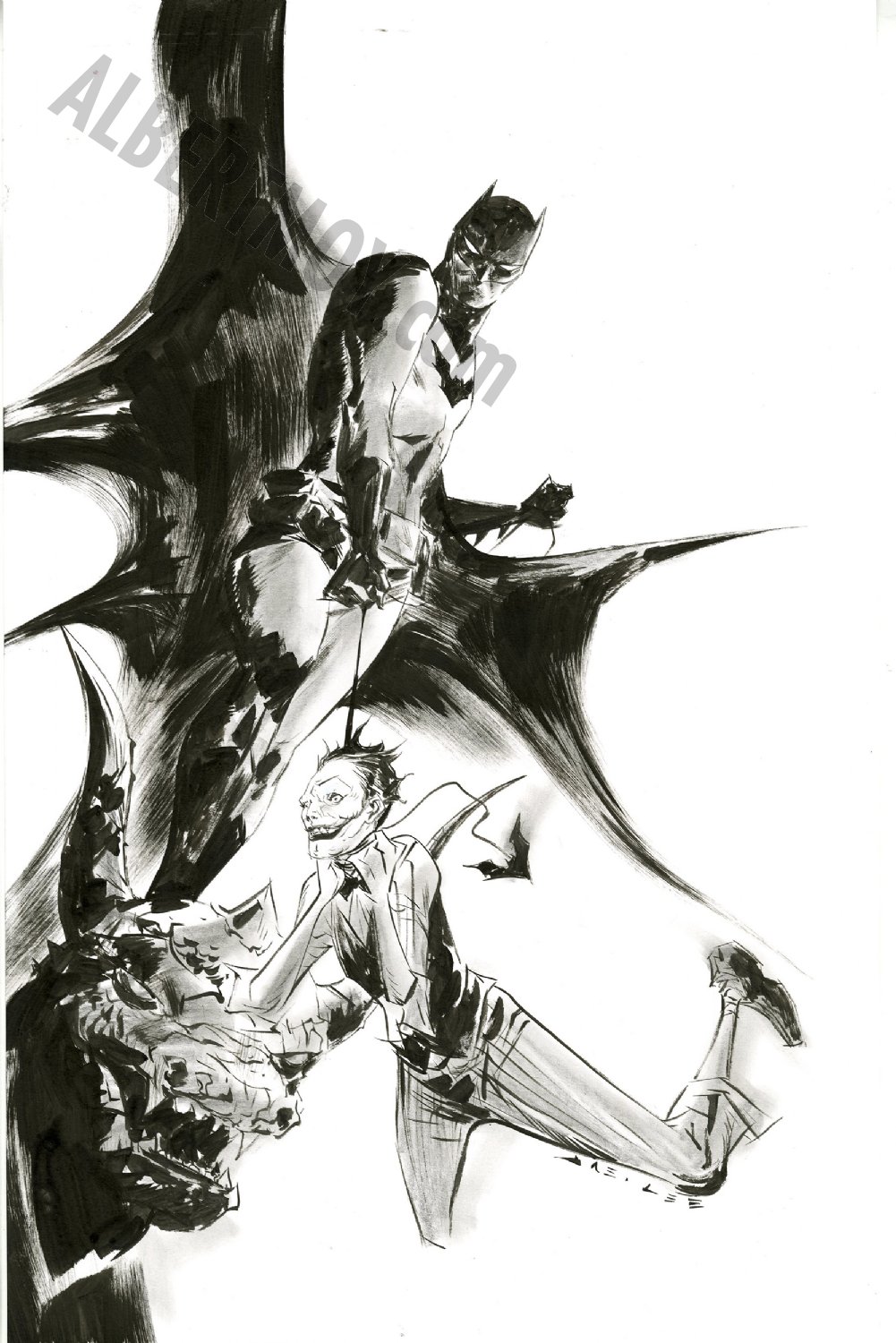 Albert Moy : Original Comic Art - Batman vs Joker by Jae Lee