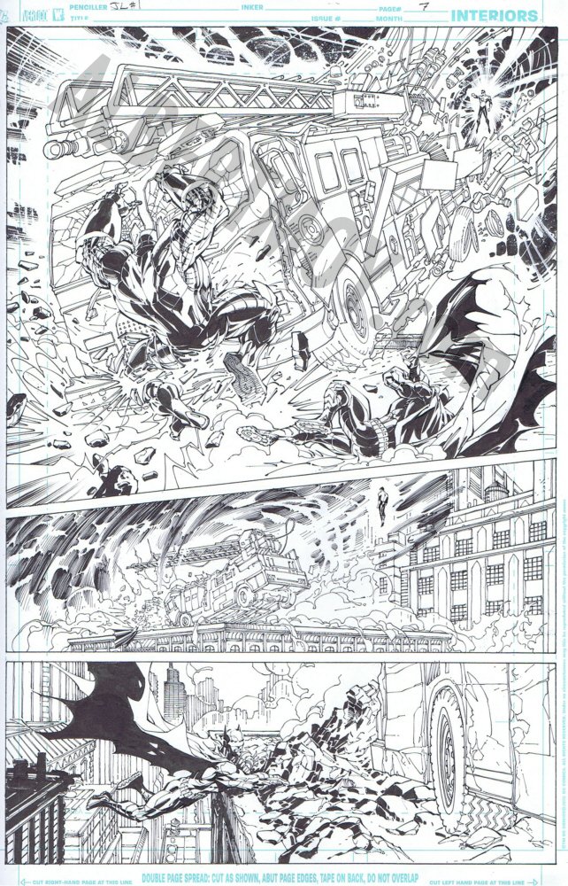 Albert Moy Original Comic Art Justice League By Scott Williams