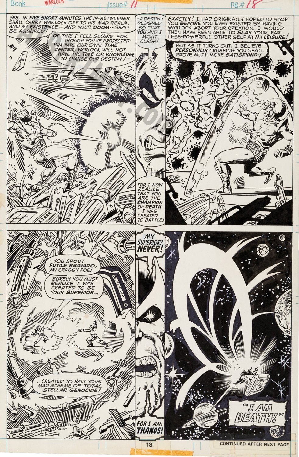 Albert Moy : Original Comic Art - Warlock by Jim Starlin