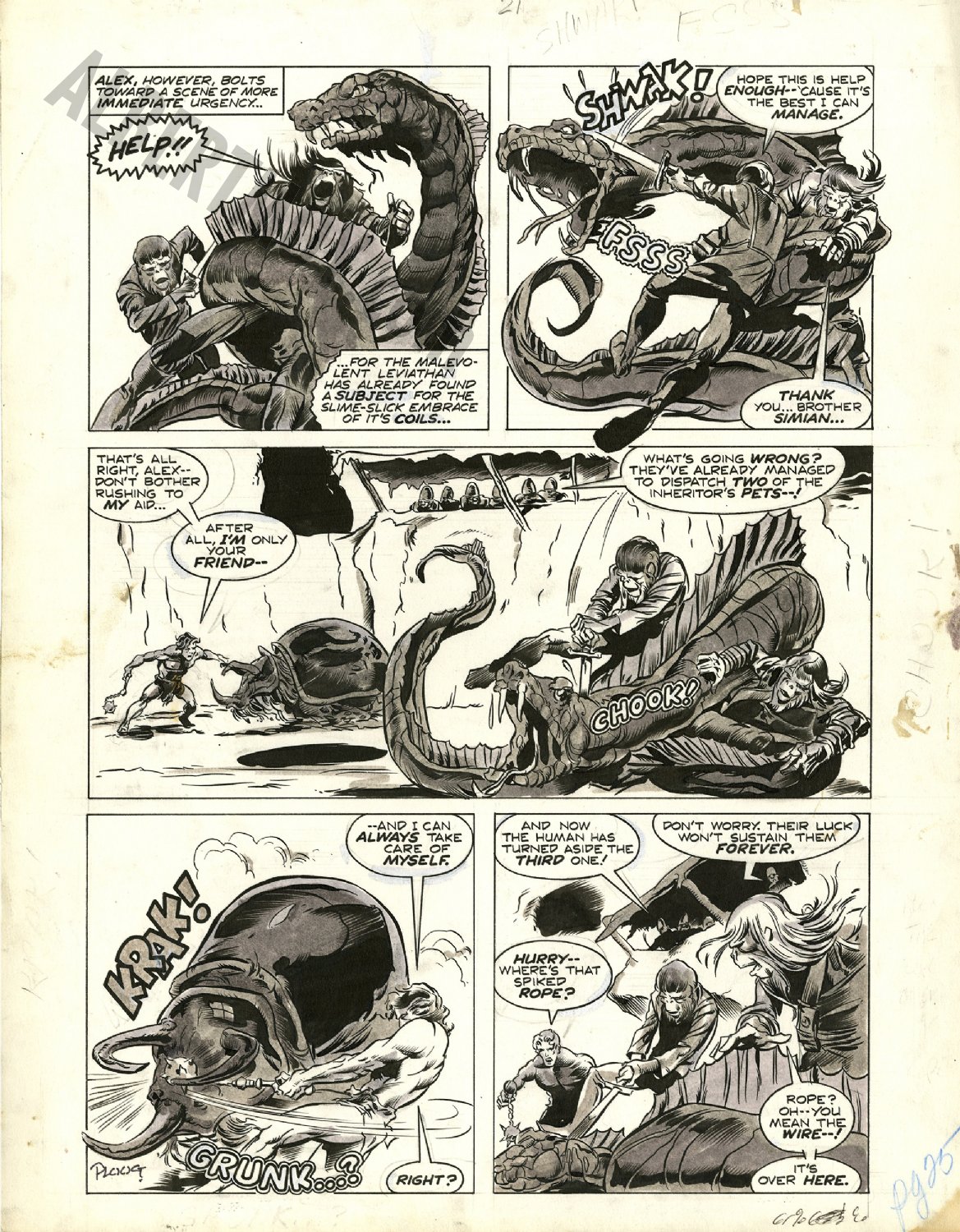 Albert Moy : Original Comic Art - Planet of the Apes by Mike Ploog