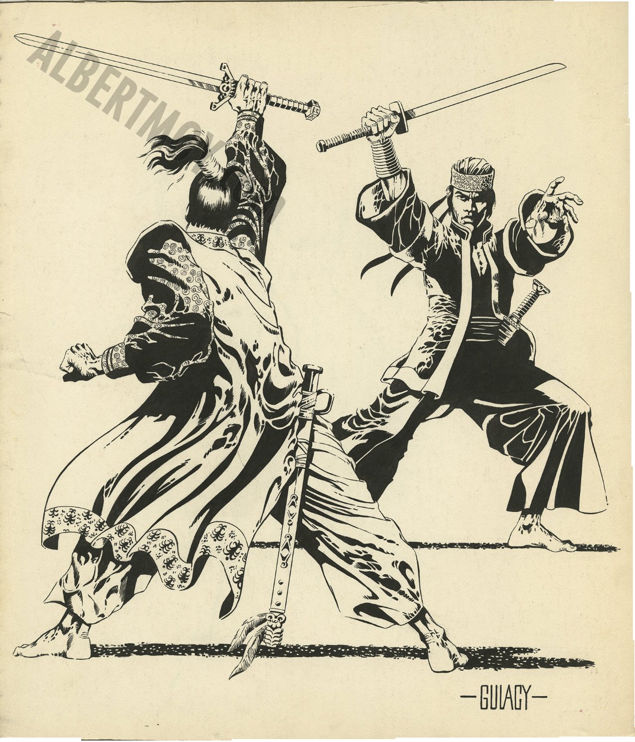 Albert Moy : Original Comic Art - Shang Chi Illustration by Paul Gulacy