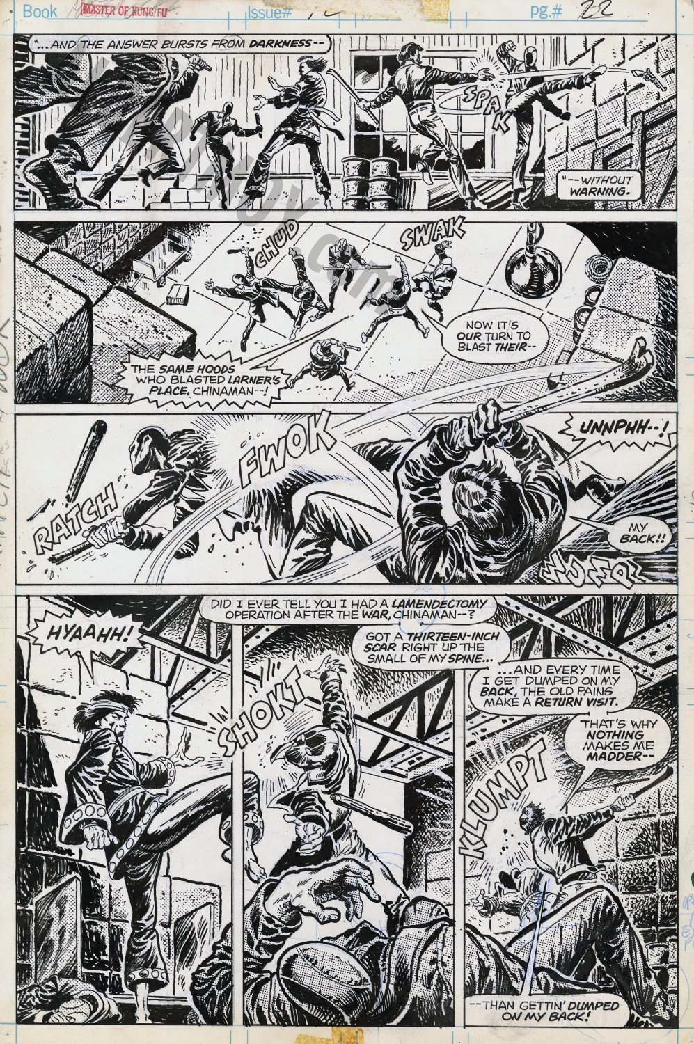 Albert Moy : Original Comic Art - Master of Kung Fu by Paul Gulacy