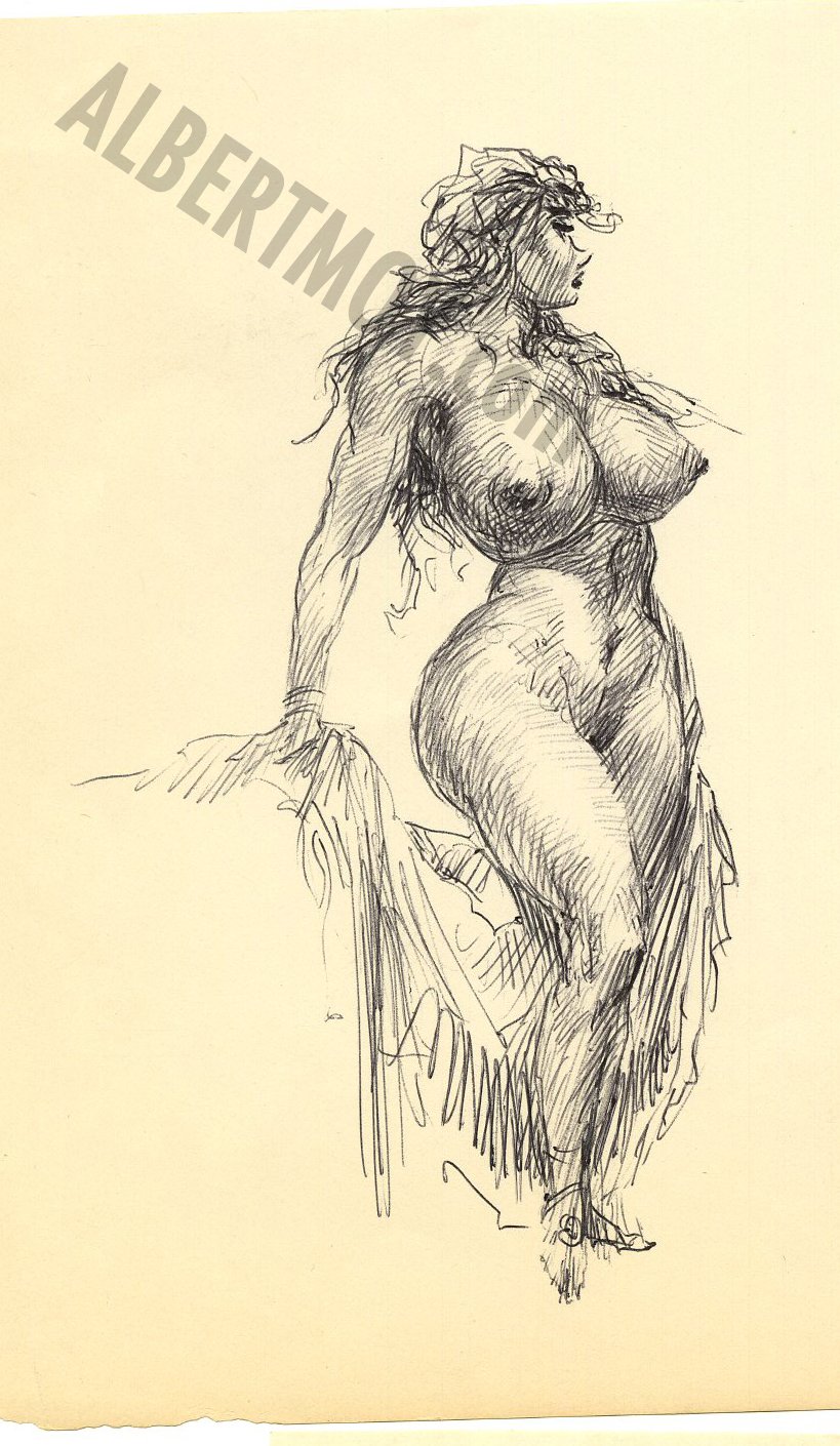 Albert Moy : Original Comic Art - Nude woman by Roy Krenkel