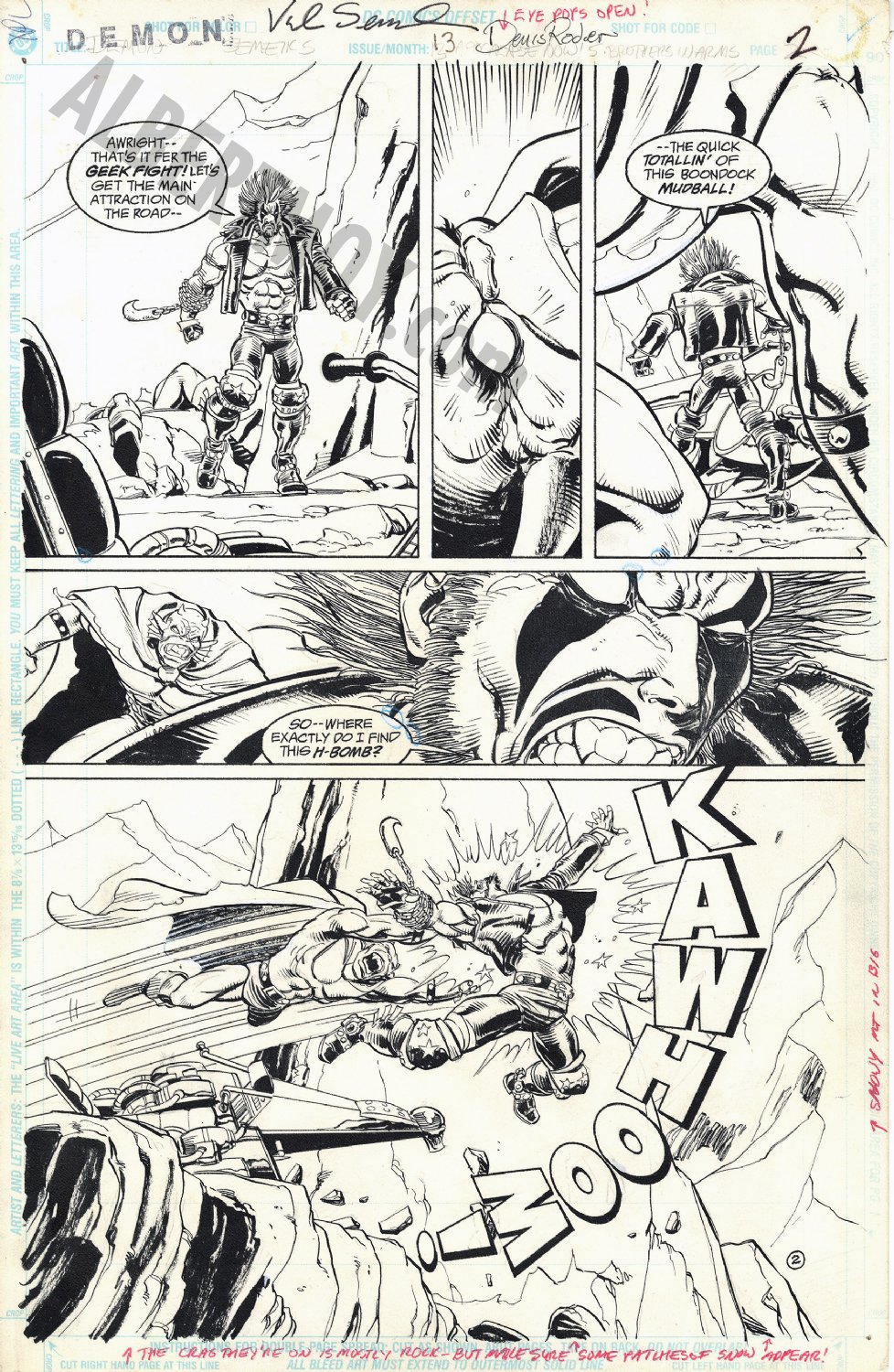 Albert Moy : Original Comic Art - Demon by Val Semeiks