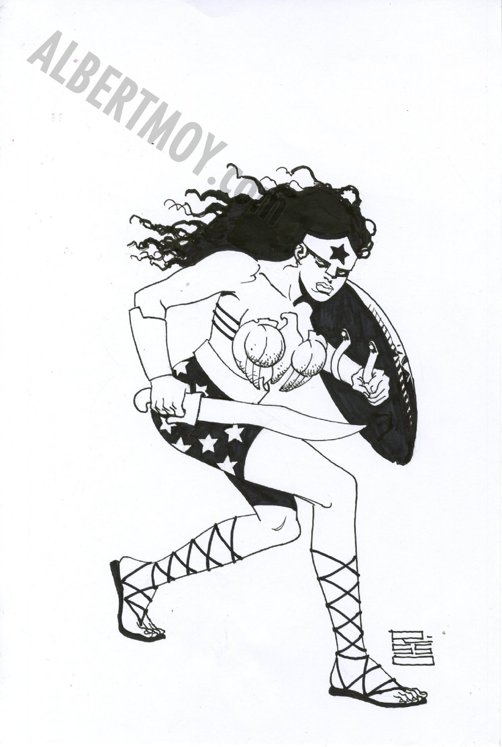 Albert Moy : Original Comic Art - Wonder Woman by Eduardo Risso