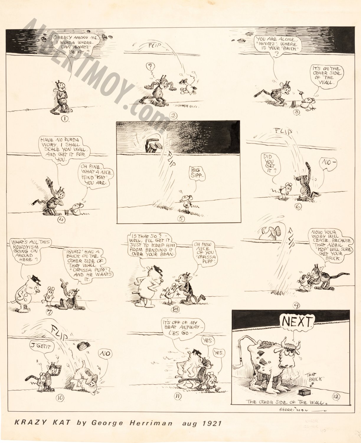 Albert Moy : Original Comic Art - Krazy Kat by George Herriman