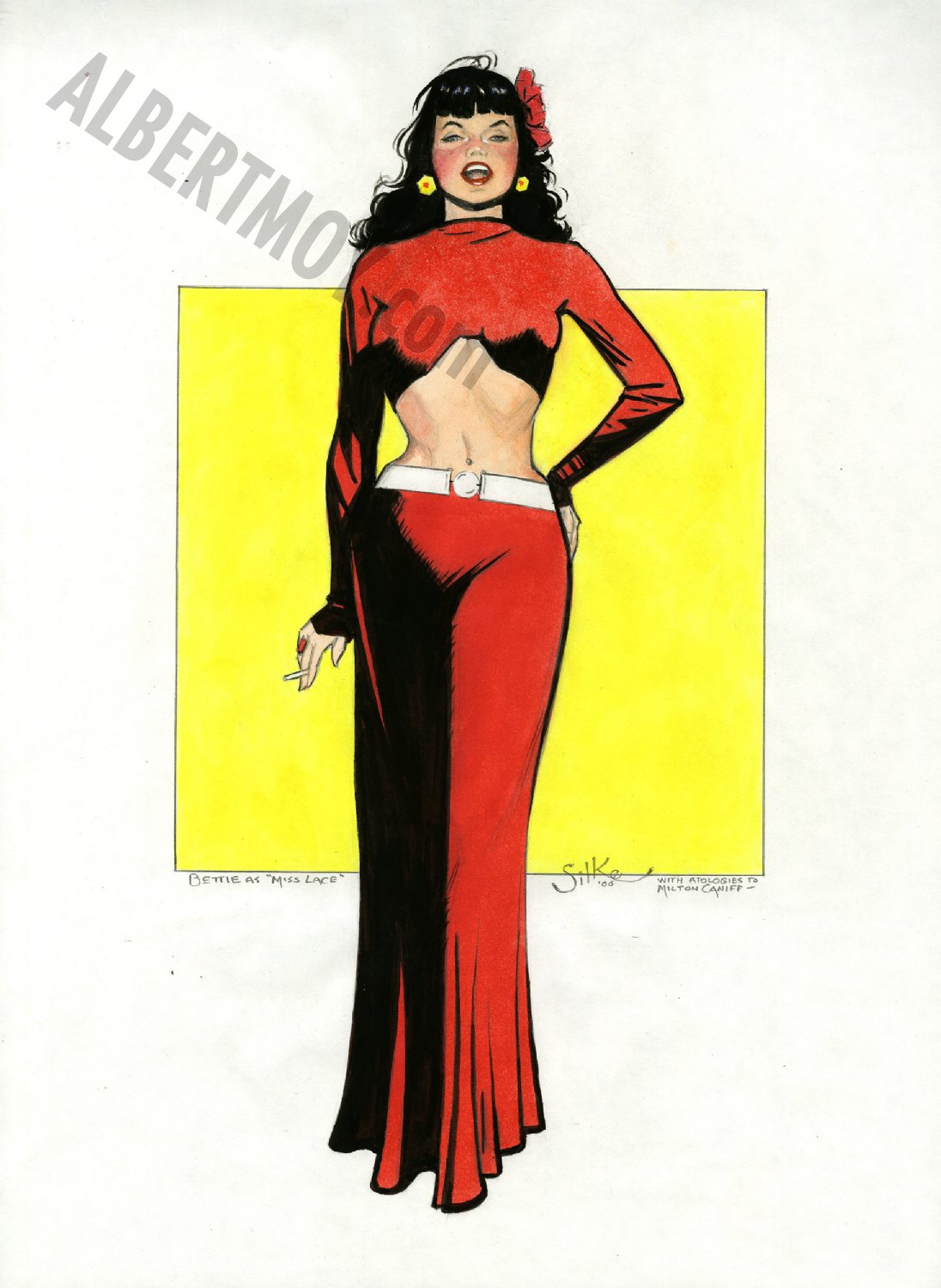 Albert Moy : Original Comic Art - Bettie as Miss Lace by Jim Silke